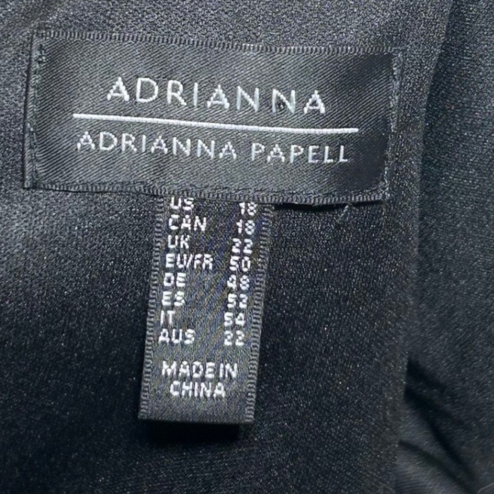 NEW Adrianna Papell Womens Black Ponte Combo Mock Neck Draped Mini‎ Dress 18 - Picture 2 of 5